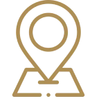 Navigation symbol in gold outline