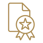 Certificate and medal icon with star