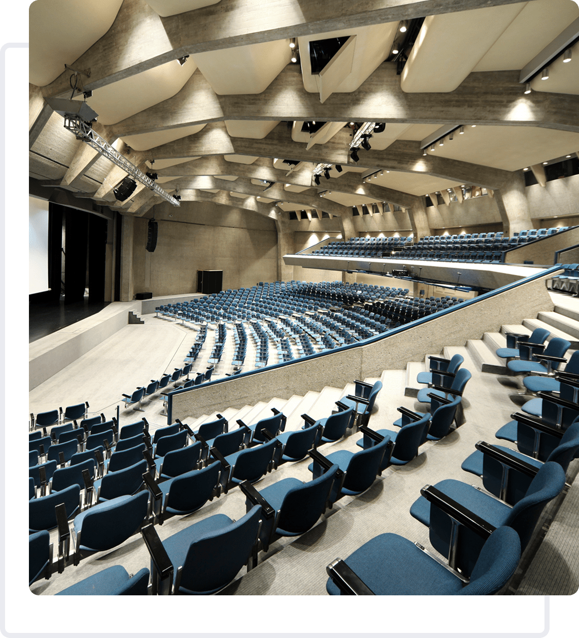 Large empty conference hall seating
